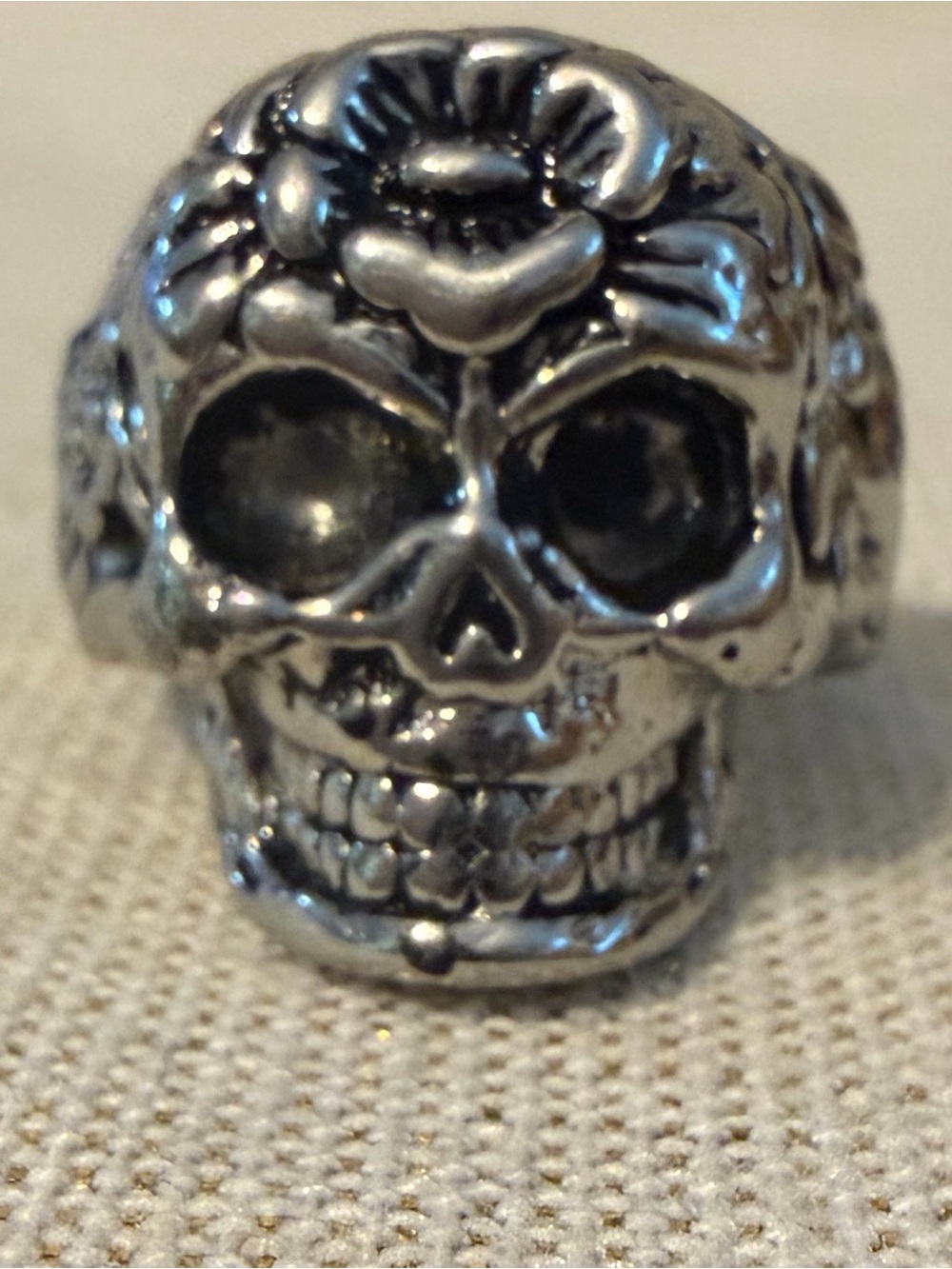 Vintage Gordon and Smith Mexican Sugar Skull Ring - Men's Size 11